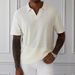 2025 Knitted Water-Soluble Jacquard Hollow Fabric T-Shirt, New European And American Style Men's Cross-Border Cardigan_viptrois.com