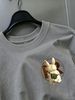 100% Cotton Men's 3-Pack T-shirts Cute Bunny With Green Bag And FR Monogram Print Crew Neck Short Sleeve Casual Tops In Black White Gray_viptrois.com