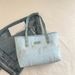 Portable Large Capacity Tote Bag For Women 2025 Autumn And Winter New Contrast Color Casual Stripes All Match High End Shoulder Bag_viptrois.com