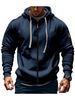 K Men's Hoodie With Zipper, Multiple Pockets, Embroidered Chest Badge, Cardigan, Sports And Casual Hoodie_viptrois.com