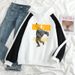 American Style Color Block Sweatshirt For Men Loose Fit THE HOPE TOUR Pullover Outerwear Cool Top_viptrois.com