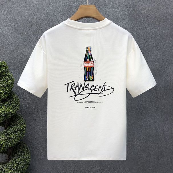 High Quality Color Printed Pure Cotton Short T-shirt Fashion Brand 2025 Summer New Men's Round Neck Half Sleeved Top_viptrois.com