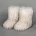 Winter snow boots Women's outer wear warm non-slip cross-border long fur mid-calf raccoon fur y2g fur boots_viptrois.com