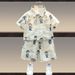 Mother & Kids Boys Summer Wear Bear Shirt Suit Casual Short Sleeved Two Piece Suit Trendy_viptrois.com