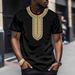 Men's 3D Printed Color Block T-Shirt - African Tribal Pattern Round Neck Short Sleeve Casual Top_viptrois.com
