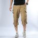 Men's Cargo Shorts 7-Inch Length, Cotton Workwear Short Pants With Multiple Pockets, Lightweight Relaxed Fit For Summer Casual Wear_viptrois.com