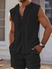 Summer European And American Men's Vest Shirt Casual Loose Sleeveless Shorts Beach Suit_viptrois.com