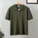 Men's Clothing Striped Short Sleeved Knitted Polo Shirt Men's Summer Lapel Polo Shirt Slim Casual Thin Style_viptrois.com