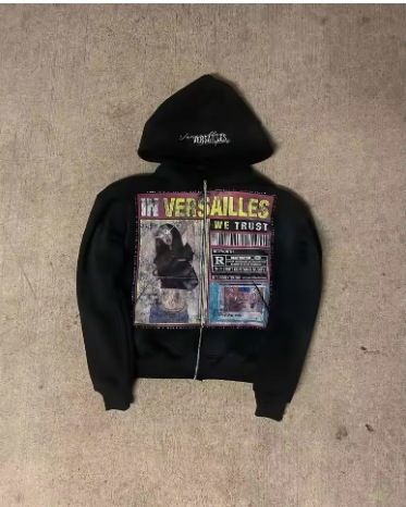 Men's Clothing American Fashion Printed Zipper Sweatshirt Harajuku Style Hip Hop Zipper Sweatshirt Street Women Fashion Zipper Sweatshirt_viptrois.com