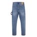 Men's Clothing High Street Fashion Stitching Washed Blue Cashew Flower Casual Skinny Jeans_viptrois.com
