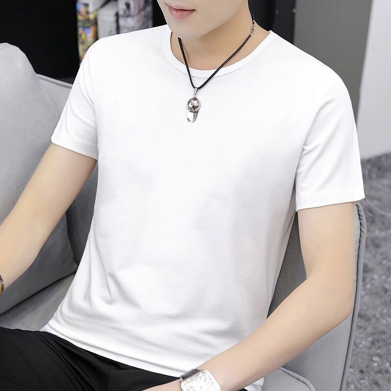 Fashionable Men's Versatile Korean Style Short Sleeved Summer New Round Neck Short Sleeved Casual Hot Diamond Full Star Short Sleeved T Shirt_viptrois.com