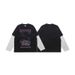Washed Vintage Portrait Print Patchwork Long-sleeve T-shirt Men Women, Suitable For Spring_viptrois.com