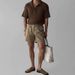 Men's Clothing White Straight Elastic Waist Casual Shorts Thin Four Point Pants Casual Commuting Wide Leg Pants_viptrois.com