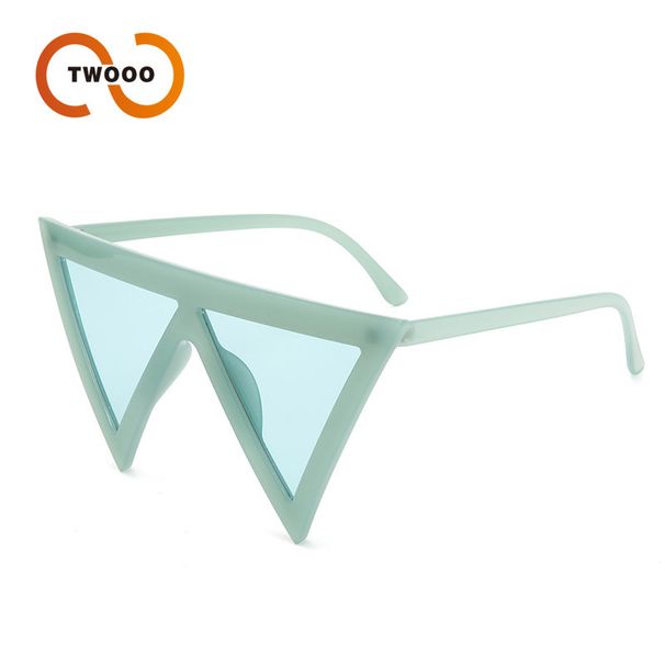 Two Circles New Oversized Inverted Triangle Frame Sunglasses Trend Party Funny Sunglasses T1339_viptrois.com