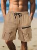 Men's Sports Shorts, Metallic Luster Shorts, Multi-pocket Work Shorts, Running And Cycling Shorts_viptrois.com