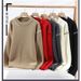 Men's Clothing Autumn And Winter Men's Semi-Turtleneck Knit Sweater - Long Sleeve Casual Pullover With Ribbed Hem (White, Charcoal, Black, Red, Khaki)_viptrois.com