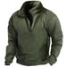 2027 Fashion European-USA Style Youth/Men Stand Collar Half Zipper Pure Color Long Sleeve Casual Loose Fleece Insulation Sweatshirts_viptrois.com