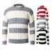 Men's Clothing 2024 Autumn And Winter New European And American Men's Round Neck Sweater Striped Casual Knitted Bottoming Shirt_viptrois.com