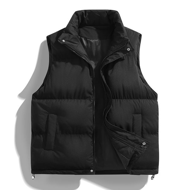 Men's Fashion Vest – Trendy Sleeveless Jacket With Quilted Design & Zip Closure (M-4XL, Black/White)_viptrois.com