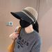 with Mask Holder Ruth Style Quick-Dry Color Block UV Protection Adjustable Sun Hat_viptrois.com