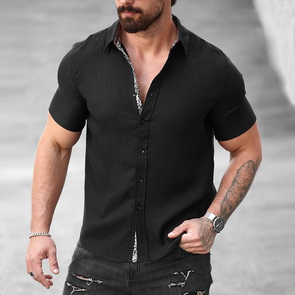 Men's Clothing Wish New Men's Retro Casual Loose Short Sleeved Shirt_viptrois.com