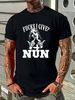 Unholy Nun Zero F Given Nun F - Funny Sarcastic Gift T-Shirt Size S-5XL Summer Homme Top For Everyday Wear Unisex Soft Streetwear Stretched_viptrois.com