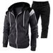 Men's Clothing Men's Fashion Trend Zipper Cardigan Hooded Sweater Suit Autumn And Winter Two Piece Splicing Sportswear_viptrois.com