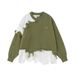 2026 High Street Hip-Hop Knitwear Pullovers Women/Men 100%Polyester Round Collar Irregularly Spliced Tassels Long Sleeve Vintage Loose Sweater_viptrois.com