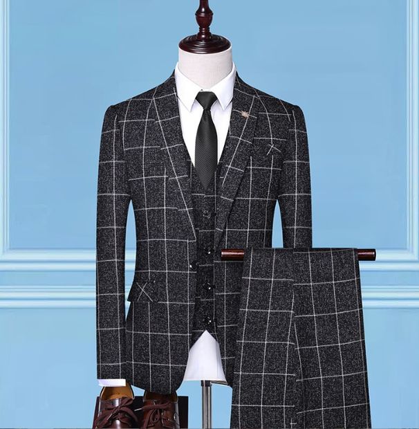 Man's Clothing 2024 New Business Casual Suit Men Two-Piece Suit Groom Best Man Wedding Banquet Dress Suit Man_viptrois.com