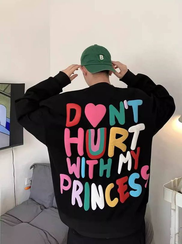 New Casual Letter Explosion Print Men's Clothing Fashion Hoodie Men's Harajuku Retro Autumn_viptrois.com