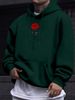 Men's Autumn/Winter Casual Fashion Loose Hoodie Rose Cross Letter Print Warm Long Sleeve Hoodie_viptrois.com