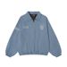 Men's Clothing Vintage Washed Distressed Print Zip-Up Jacket For Men & Women, Casual Oversized Collar Sportswear Coat, Breathable Cotton Blend, Blue_viptrois.com