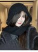 2025 Barakra Knitted Hat Integrated Scarf Hat Korean Version Foreign Style Autumn And Winter Outdoor Warm Bag Head Wool Hat_viptrois.com
