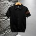 Men's Slim Fit Knit Polo Shirt – Short Sleeve Solid Color Undershirt, Breathable & Comfortable For Casual & Smart Wear_viptrois.com