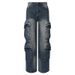 Men's Clothing Washed And Distressed Trendy Overalls Bell Bottoms Jeans_viptrois.com