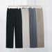 Men's Clothing New Spring And Summer Drape Business Trousers Men's Ice Silk Elastic Waist Small Trousers Casual Straight Trousers_viptrois.com