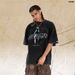 American-style 300g High-weight Washed Vintage Colorful Reflective Film Direct-printed Loose Short-sleeve T-shirt_viptrois.com