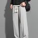 Men's Clothing Wide Leg Straight Pants New Loose Type Large Size Trendy Brand Casual Pants Ice Silk Drape Spot_viptrois.com