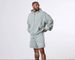 Vintage Washed Hooded Zip-Up Sweatshirt - Oversized Drop Shoulder Unisex Pullover With Fleece Lining (Black, Washed Green, More)_viptrois.com