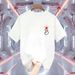 【DORAE】Unisex Oversized T-shirt (100% Cotton) Off-White ("Finger Heart Gesture" Print & Minimalist Sweet Casual Design)_viptrois.com