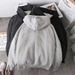 Pure Fleece-Lined Jacket For Men 2023 New Cardigan Plus Size Casual Sweatshirt Loose Fit Autumn Winter Zipper Hooded Top_viptrois.com
