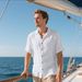 Men's Clothing Linen Short Sleeved Shirt Casual Breathable Button Shirt Holiday Beach Summer Top With Pockets_viptrois.com