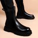 Martin Boots Men's Korean Chelsea Boots Men's Heightening Cigarette Boots High Top Leather Boots_viptrois.com