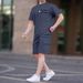 Men's Clothing Summer Multi Pocket Workwear Short Sleeved T Shirt Shorts Casual Suit_viptrois.com