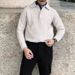 Men's Clothing Autumn And Winter New Polo Shirt Lapel Sweater Men's Light Luxury Business Style Warm Large Size_viptrois.com