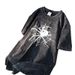Pure Cotton Heavy Washed Old Short-sleeved Men's Summer Retro High Street Loose Half-sleeved T-shirt Top_viptrois.com