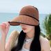 In Summer The Elderly Hat Lady Mother Sun Hat Face Protection Sunscreen Breathable Thin Eaves Empty Top Sun Hat_viptrois.com