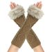 Men's Gloves Diamond shaped long fur gloves for women with sleeves, knitted warm fingerless arm sleeves, autumn and winter wool long gloves_viptrois.com