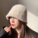 Autumn and Winter Angolan Rabbit Hair Fisherman for Women with Plain Small Face, Warm Water Bucket Hat, Net Red Korean_viptrois.com