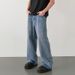 Men's Clothing Wide Leg Jeans Retro Distressed Relaxed Fit Vintage Jeans – Distressed Denim Pants In Black Grey / Light Blue / Retro Blue (S-3XL)_viptrois.com